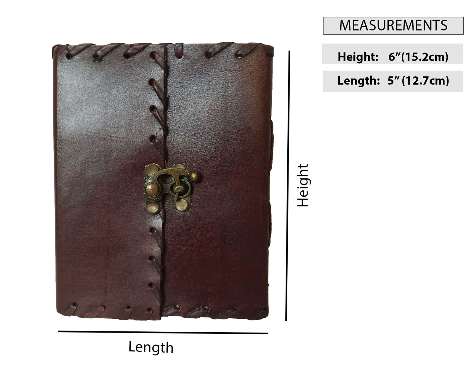 Vintage Leather Brown Handmade Diary clasp lock Notebook Oragniser